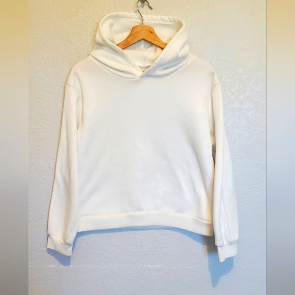 💚5/$25 Plain White Pull Over Hoodie Womens Size Small - Picture 1 of 3